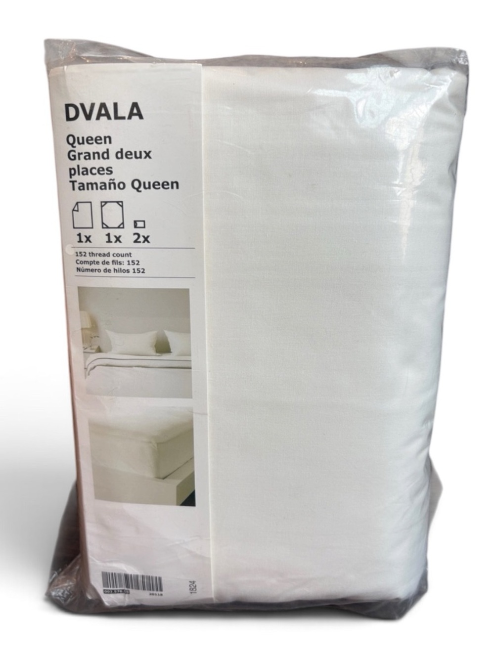 IKEA DVALA Queen Sheet Set White NEW